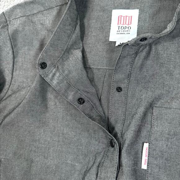 Topo Designs Tunic Popover Shirt Long Sleeve Women’s Medium Charcoal Gray Casual - Picture 10 of 11